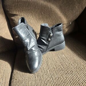 Elegant Black Leather Ankle Booties